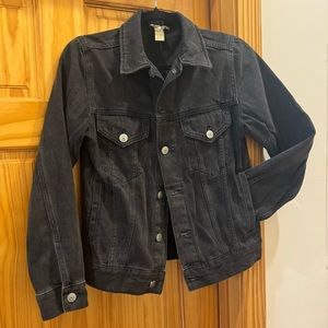 H&M Black Distressed Denim Jacket